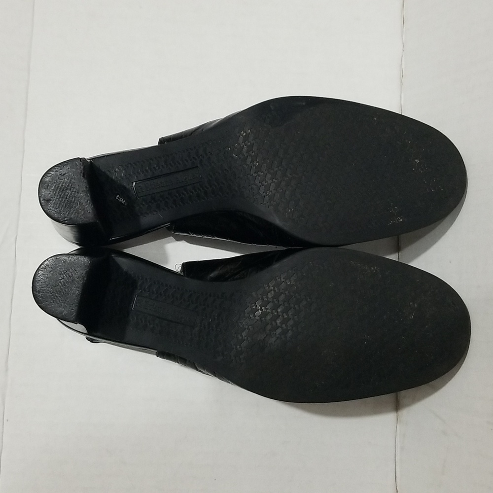 ETIENNE AIGNER Women’s Black Leather Croc Loafer Sling-backs 3" Heel Size 8.5 - Picture 8 of 11